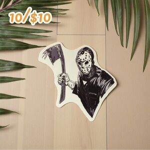 Jason Voorhees Axe Sticker – Approx. 2 1/4”, Glossy Finish